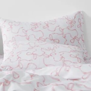 Laura Ashley 1/ KING Pillow sham 100% cotton pink bow